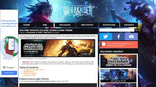 
                            6. Surrender at 20: 11/14 PBE Update: Eclipse Leona Login Theme