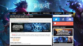 
                            6. Surrender at 20: 5/10 PBE Update: Clash Login Theme