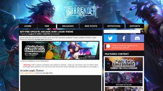 
                            11. Surrender at 20: 8/17 PBE Update: Arcade Ahri Login Theme