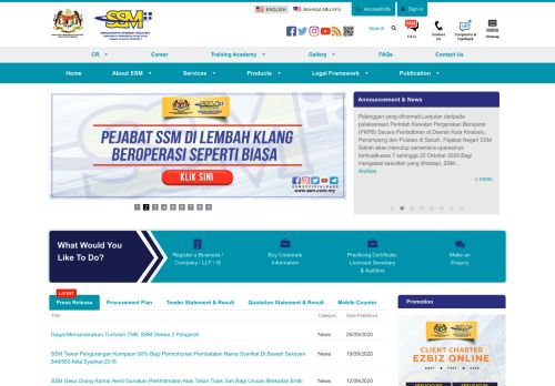 
                            5. Suruhanjaya Syarikat Malaysia (SSM) Pages - Home