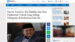 
                            8. Survei YouGov: B.J Habibie dan Susi Pudjiastuti Tokoh yang Paling ...