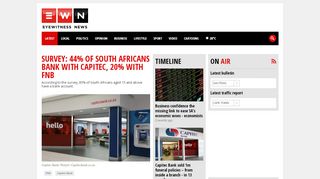 
                            12. Survey: 44% of South Africans bank with Capitec, 20% with FNB - EWN