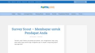 
                            2. Survey Scout - Membayar untuk Pendapat Anda - Portal Uang