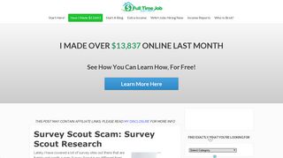 
                            5. Survey Scout Scam: Survey Scout Research | Full Time Job From Home