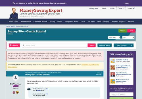 
                            13. Survey Site - Gratis Points? - MoneySavingExpert.com Forums