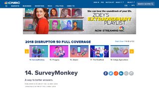
                            11. SurveyMonkey 2018 Disruptor 50 - CNBC.com