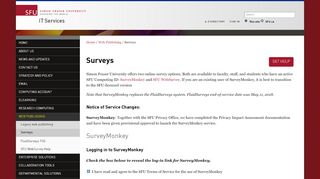 
                            13. Surveys - IT Services - Simon Fraser University
