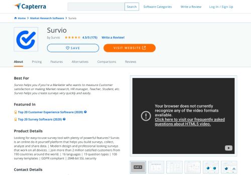 
                            8. Survio Reviews and Pricing - 2019 - Capterra