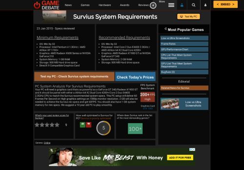
                            10. Survius System Requirements | Can I Run Survius PC requirements