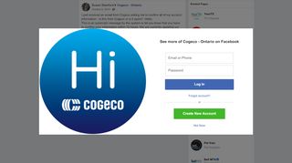 
                            6. Susan Stanford - I just received an email from Cogeco... | Facebook