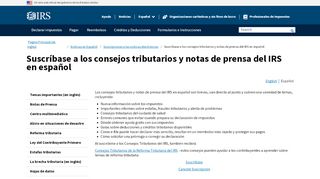 
                            8. Suscríbase a los consejos tributarios y notas de prensa del IRS en ...