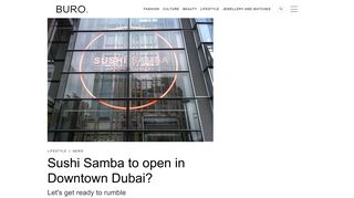 
                            11. Sushi Samba to open in Downtown Dubai? | Buro 24/7