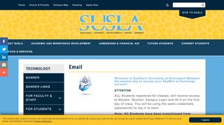 
                            1. SUSLA EmaiL - Email | Southern University Shreveport Louisiana