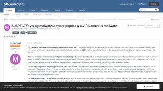 
                            5. SUSPECTS: yts.ag malware/adware popups & AVIRA ...