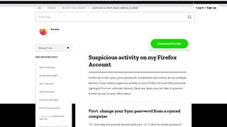 
                            11. Suspicious activity on my Firefox Account | Mozilla Support