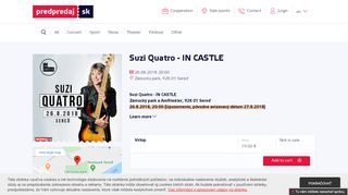 
                            12. Suzi Quatro - IN CASTLE - tickets | Predpredaj.sk