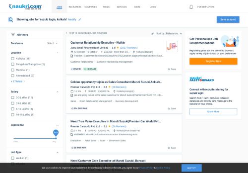 
                            2. Suzuki Login Jobs in Kolkata - Suzuki Login Openings in ... - Naukri.com