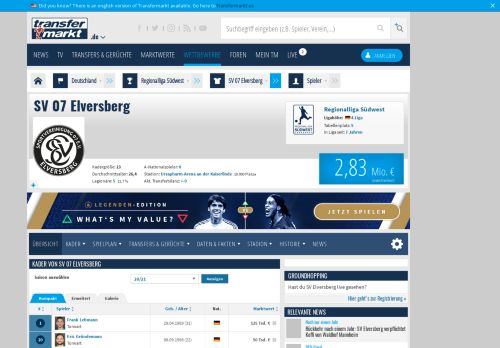 
                            2. SV 07 Elversberg - Vereinsprofil | Transfermarkt