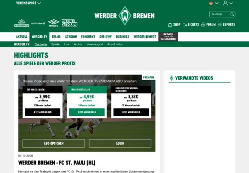 
                            7. SV Werder Bremen - VfB Stuttgart (HL) | Werder.TV