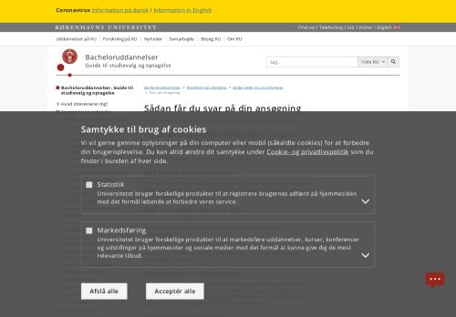 
                            5. Svar på ansøgning - Uddannelser på KU - Københavns Universitet