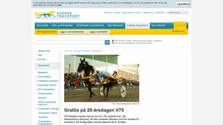 
                            8. Svensk Travsport - Grattis på 20-årsdagen V75