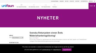 
                            8. Svenska Retursystem vinner årets materialhanteringslösning - Unifaun