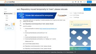 
                            1. svn: Repository moved temporarily to 'main'; please relocate ...