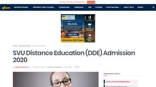 
                            7. SVU Distance Education (DDE) Admission 2018 | AglaSem Admission