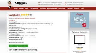 
                            4. Swagbucks bietet Paid Surveys & Microtasks zum Geld verdienen