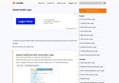 
                            5. Swank Health Login