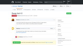 
                            13. Swap bot · Issue #2 · digiwage/digiwage · GitHub