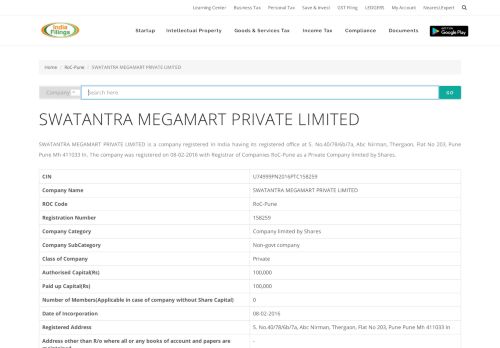 
                            10. Swatantra Megamart Private Limited - IndiaFilings