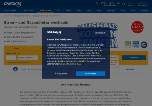 
                            10. swb Vertrieb Bremen: Tarife, Preise und Bewertungen | CHECK24