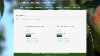 
                            9. SWD Login - Columbia Gorge Fruit Growers