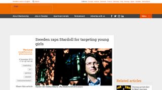 
                            13. Sweden raps Stardoll for targeting young girls - The Local