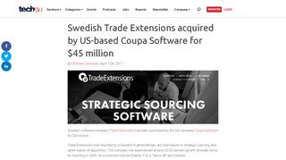 
                            7. Swedish Trade Extensions acquired by US-based Coupa Software for ...