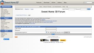 
                            12. Sweet Home 3D Forum - Login