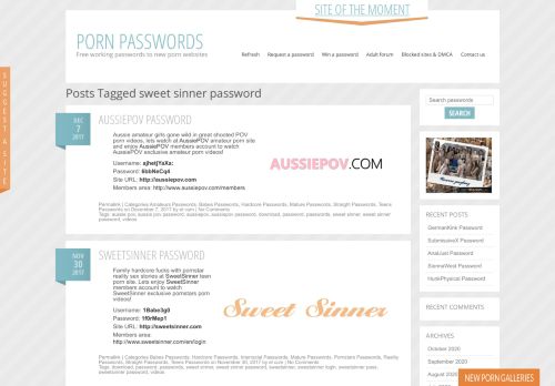 
                            5. Sweet Sinner Password | Porn Passwords