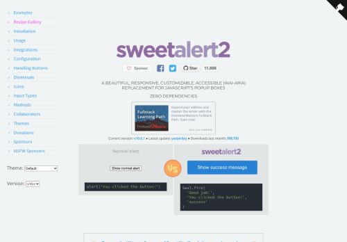 
                            9. SweetAlert2 - a beautiful, responsive, customizable and accessible ...