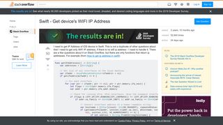 
                            7. Swift - Get device's WIFI IP Address - Stack Overflow