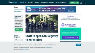 
                            10. Swift to open KYC Registry to corporates - Finextra Research