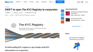 
                            12. SWIFT to open The KYC Registry to corporates - TFA Geeks