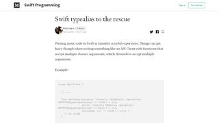 
                            13. Swift typealias to the rescue – Swift Programming – Medium