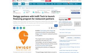 
                            11. Swiggy: Swiggy partners with Indifi Tech to launch financing program ...