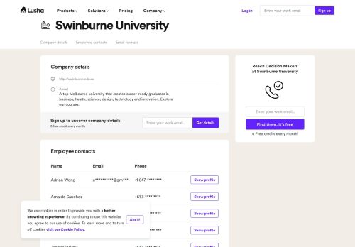 
                            10. Swinburne University - Email Address Format & Contact Phone Number