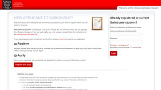 
                            9. Swinburne University of Technology - Online Application System ...
