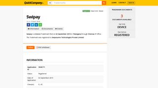 
                            12. Swipay™ Trademark | QuickCompany