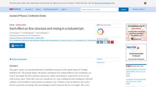 
                            11. Swirl effect on flow structure and mixing in a turbulent jet - IOPscience