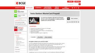 
                            12. Swiss Bankers MasterCard Prepaid | Particuliers | Banque Cantonale ...