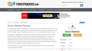 
                            10. Swiss Markets Forex Broker Review by ForexTraders.com